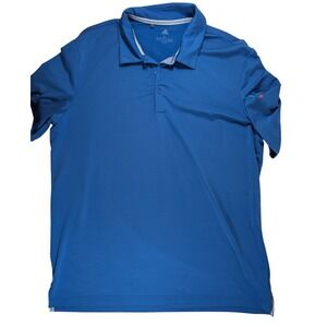 Adidas Golf Polo Shirt Mens Large Blue Short Sleeve Performance Stretch